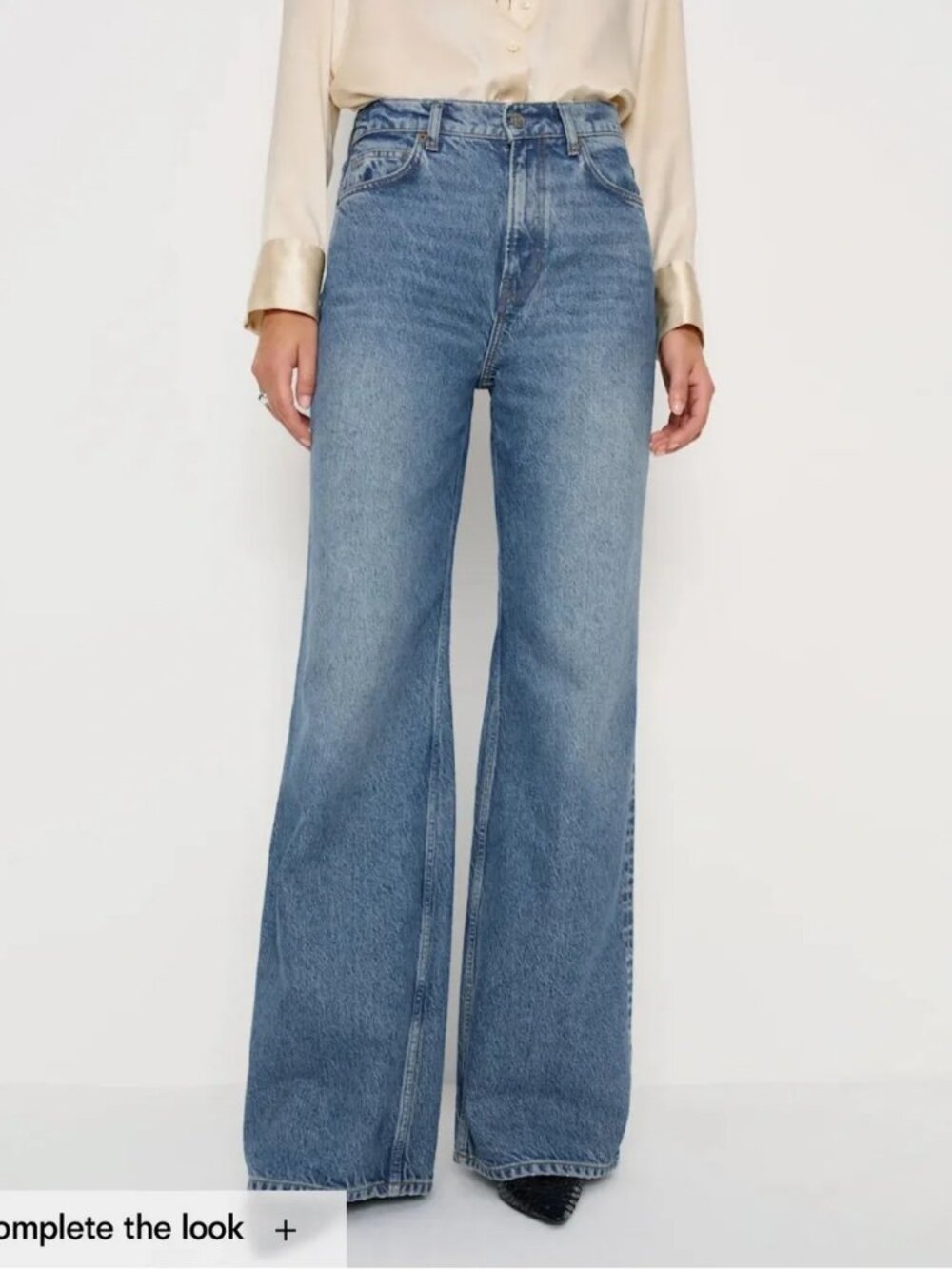 Women Reformation Jeans Blue (Item-31) Carly High Rise Slouchy Wide Leg Jeans 26